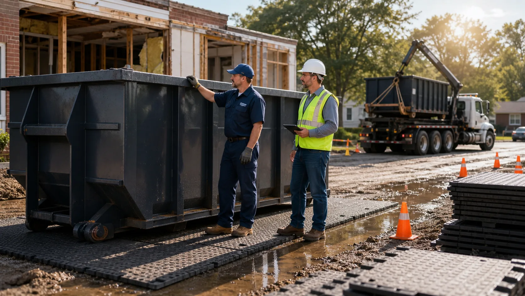Owensboro Rainy-Season Dumpster Planning: Access, Mats, and Swap Schedules